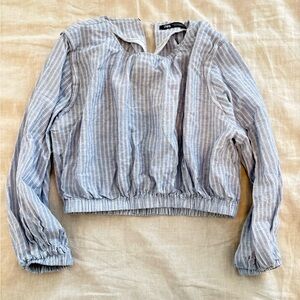 Zara Light Blue Striped Blouse
